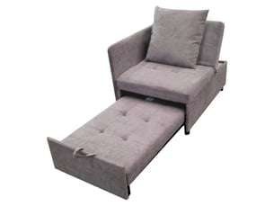 Canapé droit convertible <strong>MERAX</strong> <strong>canapé gris</strong> 1 place Polyester gris