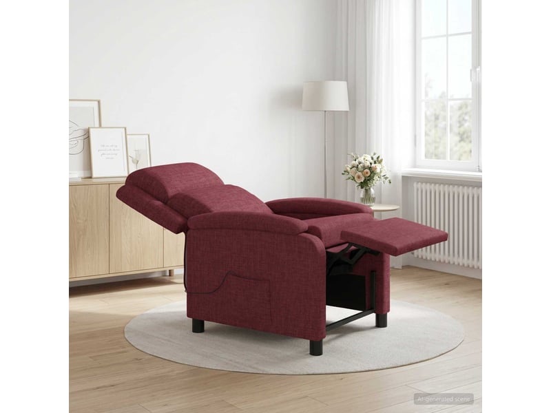  Vidaxl fauteuil de massage inclinable bordeaux tissu  - Conforama B