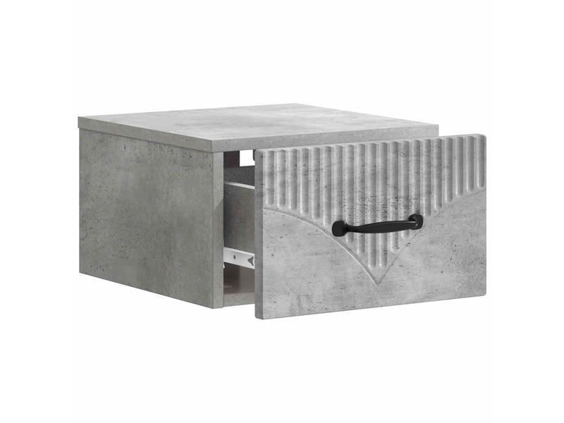  Table de chevet - cabinet de chevet - table de nuit mural gris béton 34,5 x 33 x 20 cm  - Conforama C