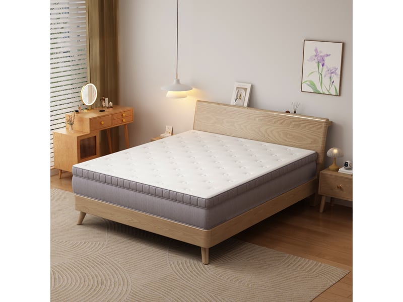 Matelas 140x200 cm - épaisseur 25 cm, indice h3, 7 zones, pourtour renforcé, ressorts ensachés et mousse de confort, certifié oeko-tex, blanc cassé Luxe haut de gamme - Conforama E