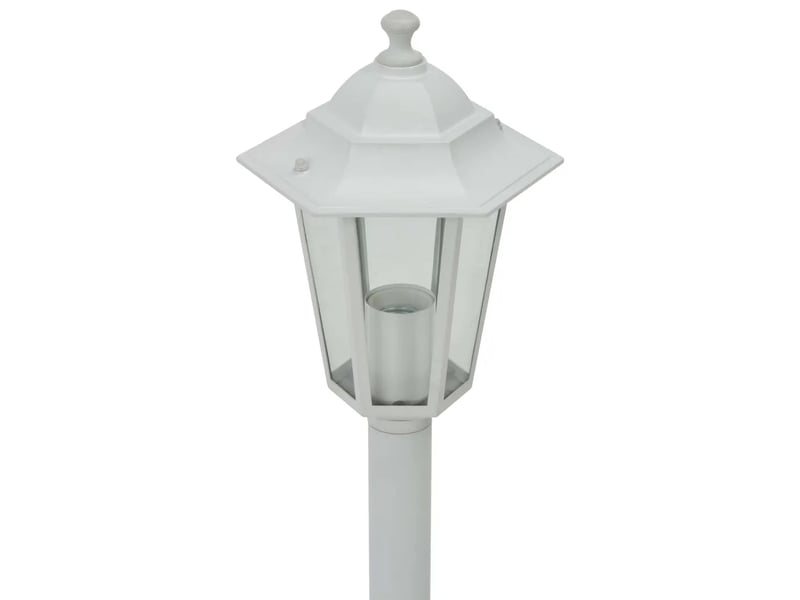  Lot de 6 lampes de jardin à piquet fonctionnelles ambiance extérieure 110 x 19 cm en aluminium blanc 02_0045891  - Conforama D