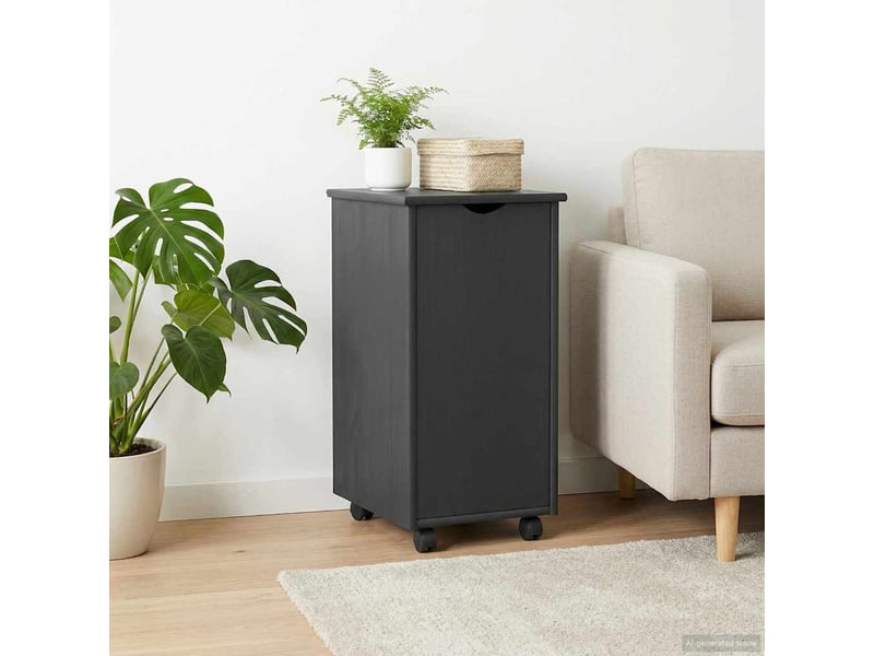  Caisson roulant de bureau gris 34 x 39 x 65,5 cm bois de pin massif  - Conforama C