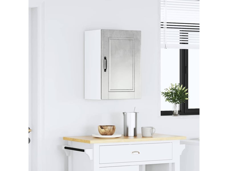  Meuble de rangement, armoire murale de cuisine porto gris béton bois d'ingénierie shl3818  - Conforama C