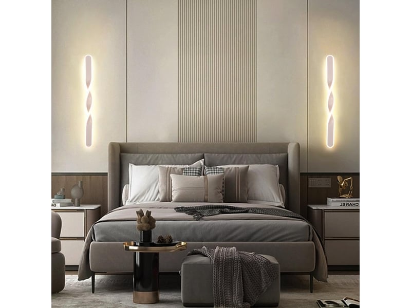 Applique murale interieur led, 21w applique murale moderne spirale 50cm lumière chaude  - Conforama E
