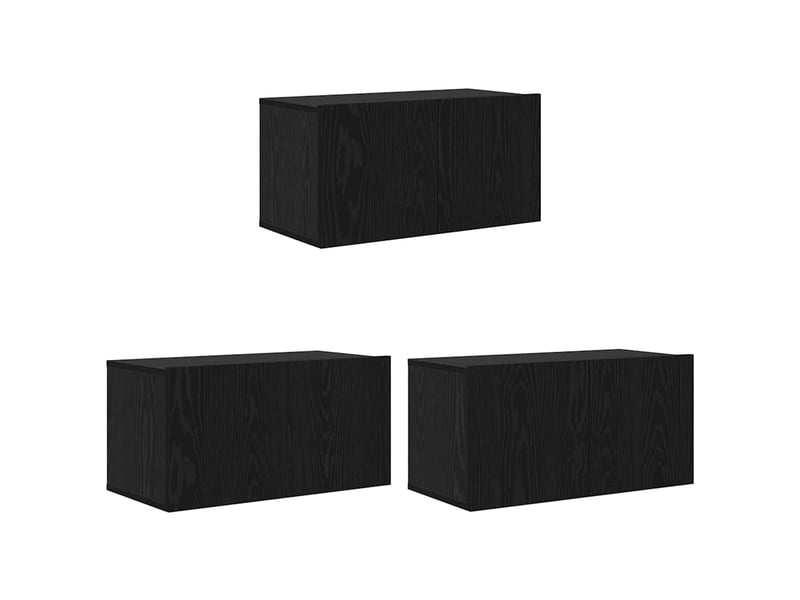  Ensemble meuble tv - banc tv - meuble de rangement 8 pcs chêne noir bois d'ingénierie  - Conforama E