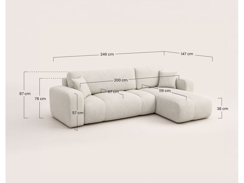  Manon - canapé d'angle réversible 4 places convertible avec coffre en tissu - best mobilier - gris anthracite MANON - Conforama C