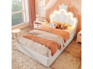 Lit coffre 90x200 cm <strong>MERAX</strong>  <strong>lit enfant blanc</strong> coloris blanc