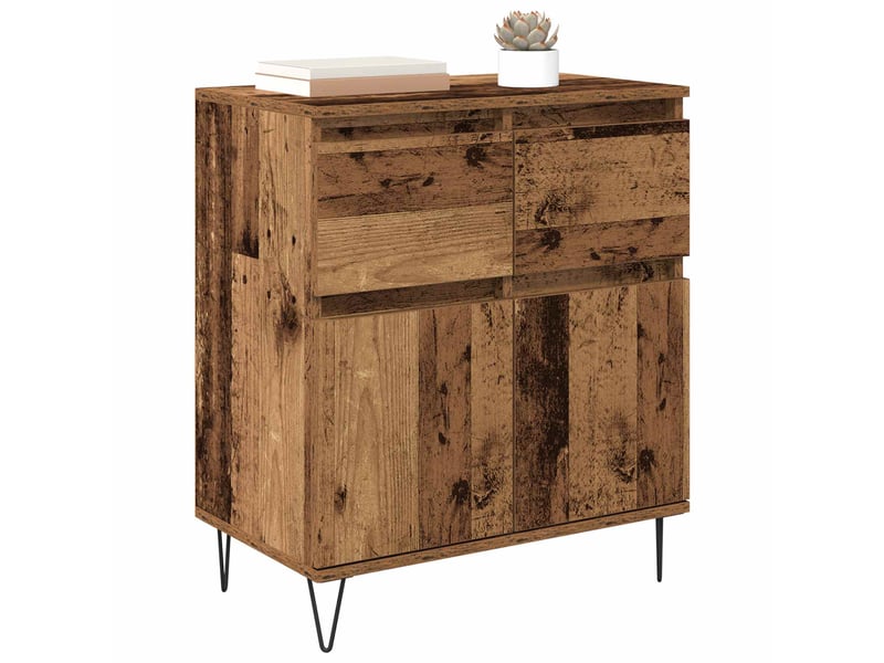  Buffet - bahut - meuble de rangement bois ancien 60 x 35 x 70 cm bois d'ingénierie et fer  - Conforama C