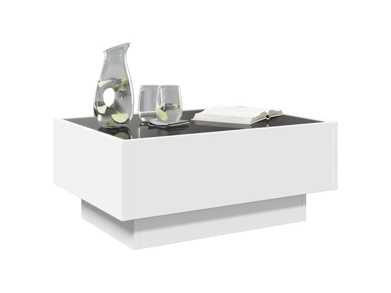 Table basse - table de salon - table à thé avec led blanc 70x50x30 cm bois d'ingénierie - Conforama E