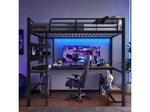 Lit mezzanine 90x200 cm <strong>STILVORA</strong>  <strong></strong> coloris noir