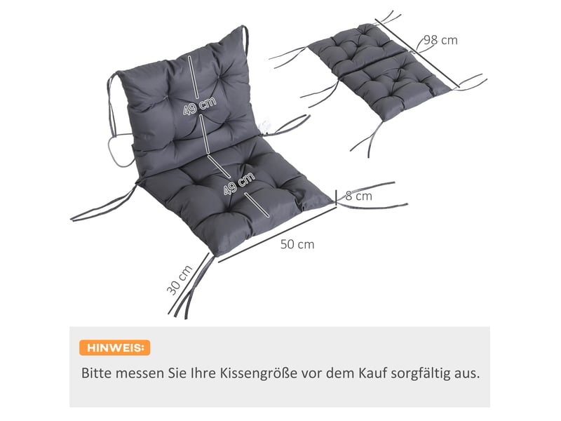  Lot de 2 coussins gris pour chaises à dossier bas, en mousse épaisse, pour votre confort au quotidien  - Conforama C