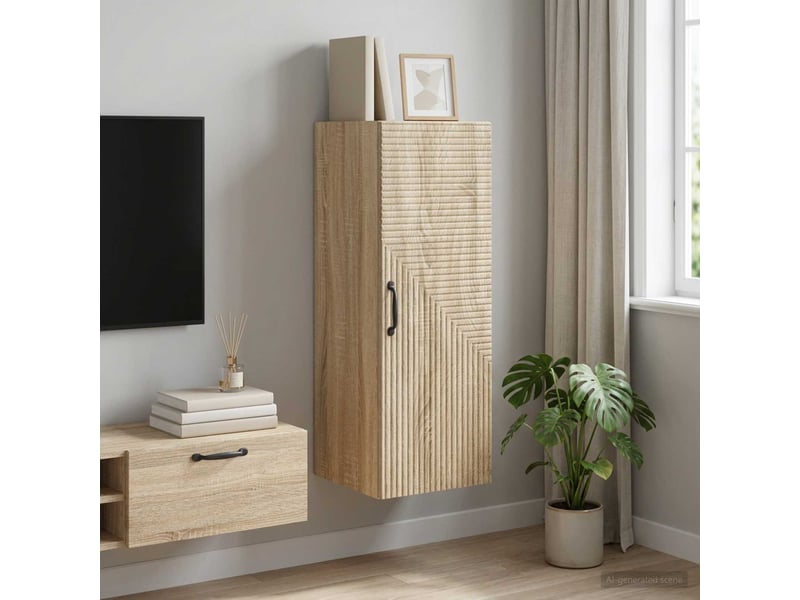  Armoire murale salon chêne sonoma 33x34,5x90cm bois d'ingénierie shl1117  - Conforama B