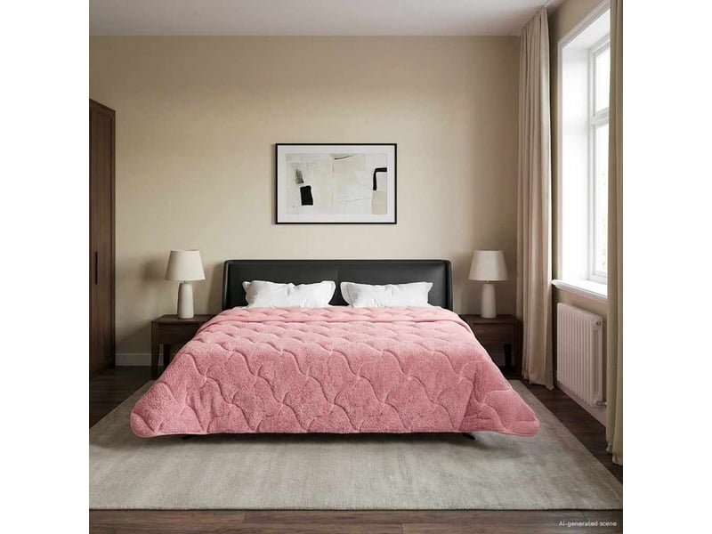 Couette - duvet d'été 220 x 260 cm été rose respirant - Conforama D