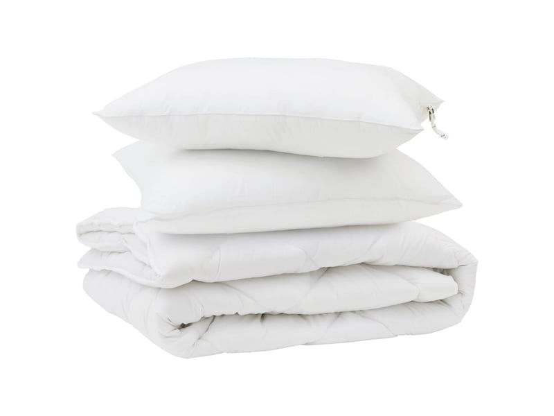 Couette avec oreiller 3 pièces - duvet blanc microfibre - Conforama A