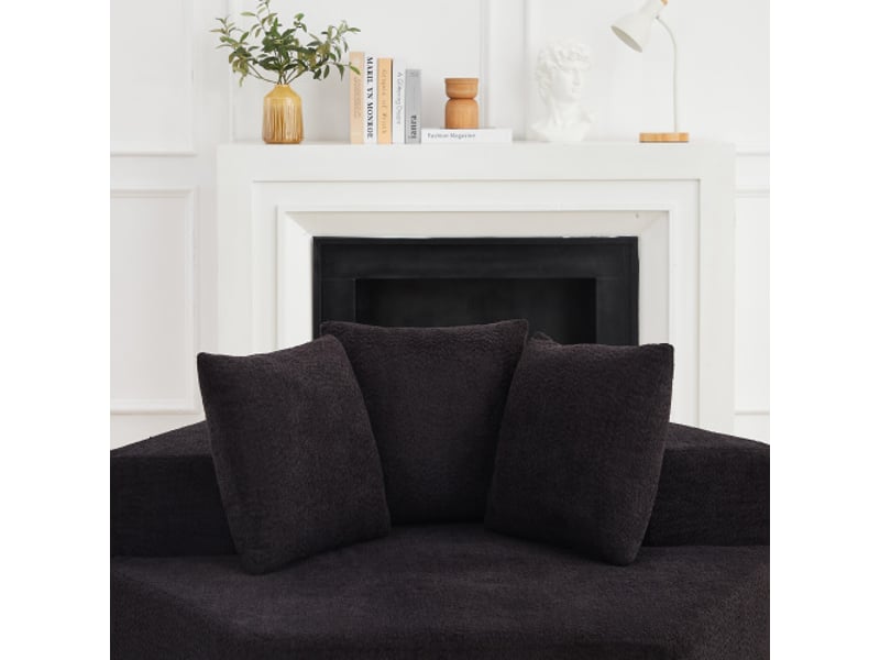  Fauteuil hexagonal individuel moderne, design modulable et polyvalent – canapé velours chenille assorti  - Conforama E