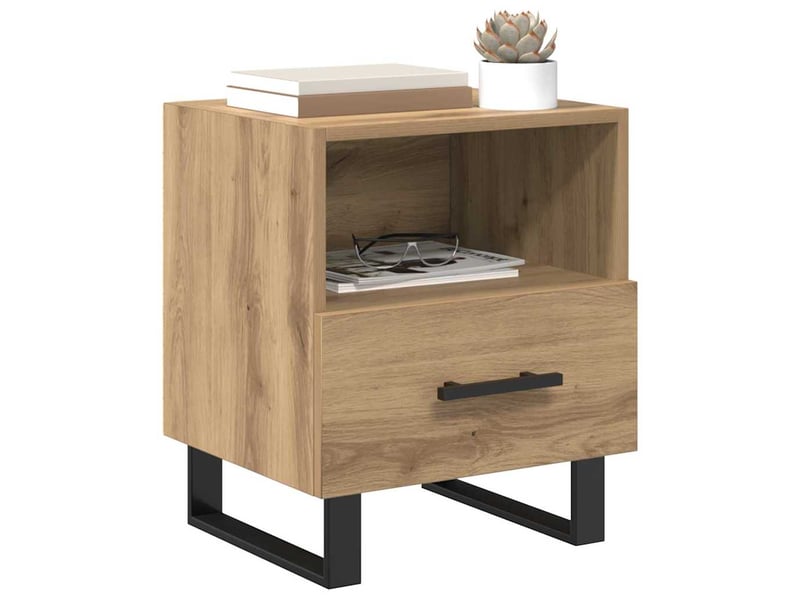 Table de chevet - cabinet de chevet - table de nuit chêne artisanal 40 x 35 x 47,5 cm - Conforama B