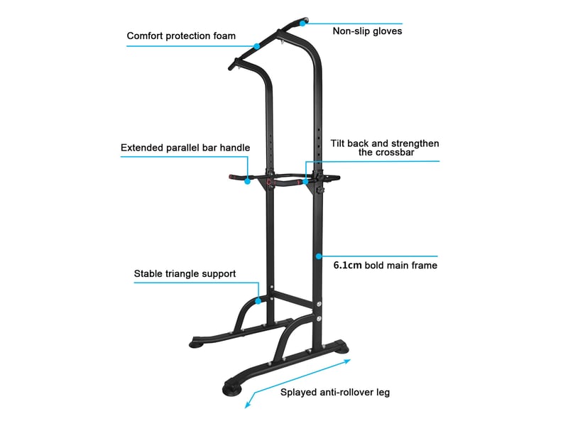  Tour de musculation réglable 99,82 x 78,74 cm – noire – traction, dips et squats, charge 149 kg  - Conforama D