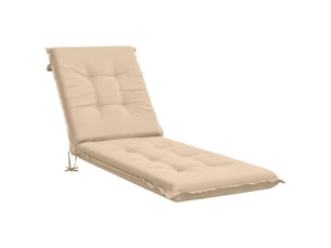Coussin de transat, coussin pour bain de soleil gemert 100 % polyester crème 190 x 50 x 9 cm cf56140