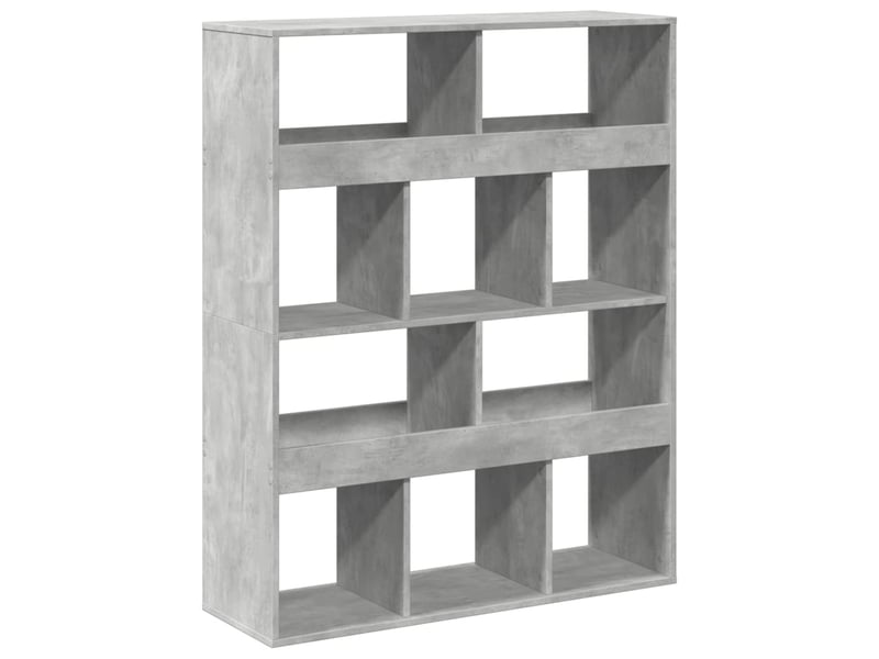  Cloison bibliothèque, meuble de rangement gris béton bois d'ingénierie shl4421  - Conforama A