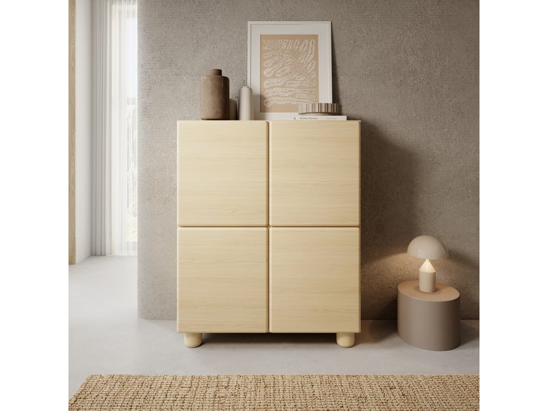  Crédence hamola, buffet 6 étagères, 100x38x125h cm chêne marron Hamola - Conforama B