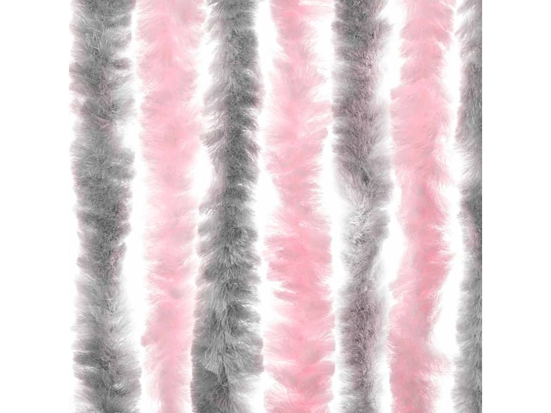  Rideau anti-mouches, moustiquaire gris argenté et rose 100x200 cm chenille cf43522  - Conforama E
