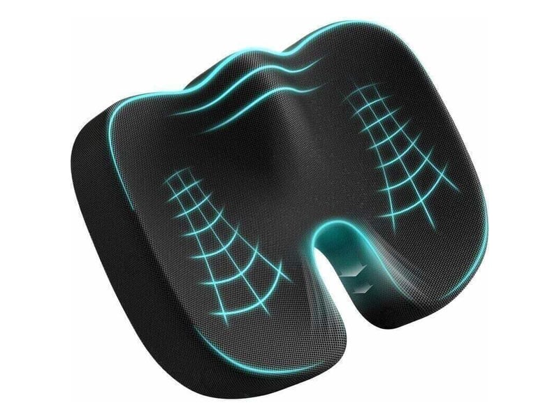  Coussin coccyx coussin de siège en mousse à mémoire coussin ergonomique pour bureau voiture fauteuil roulant  - Conforama A