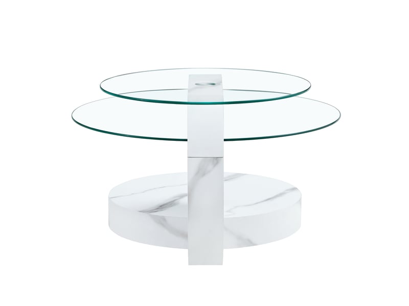  Tables basses imbriquées mdf et verre blanc, 90 x 70 cm  - Conforama A