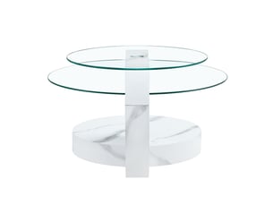 Table basse rond(e) coloris blanc OSUPNESSEE  - 70 cmx90 cm