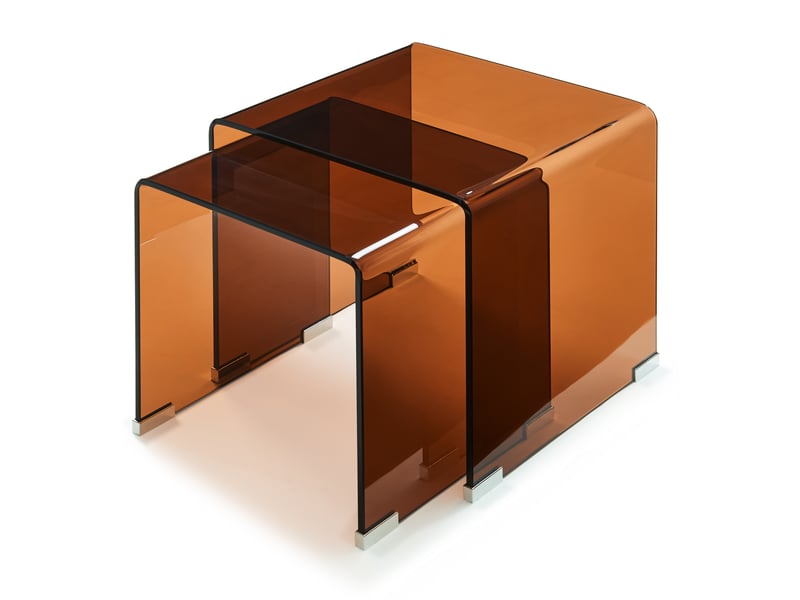  Ensemble de 2 tables gigognes kariengem marron [en.casa]  - Conforama A