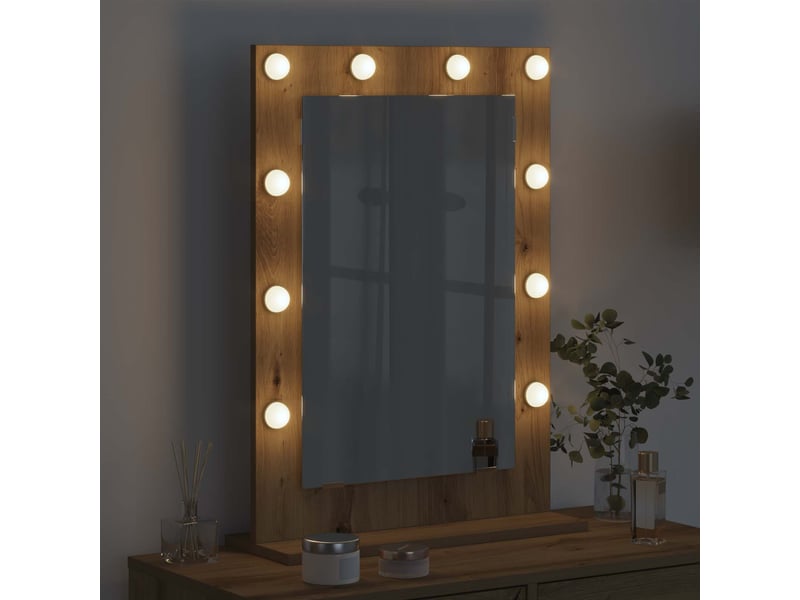 Miroir de vanité, miroir de coiffeuse chêne artisanal 70 x 50 x 18 cm rectangulaire cf62753  - Conforama C