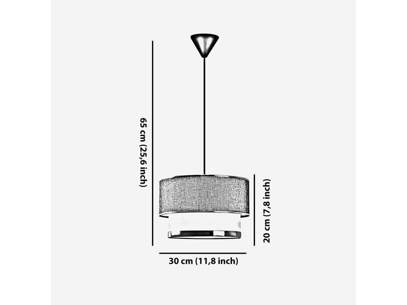  Suspension luminaire en métal et coton echo - beige  - Conforama E