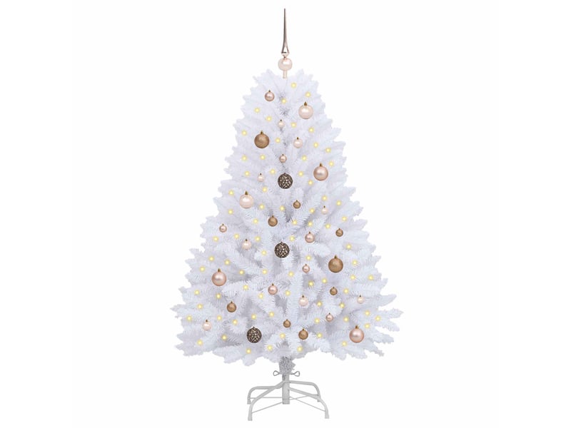  Sapin de noël, arbre de noël artificiel 150 cm pvc et acier blanc  - Conforama C