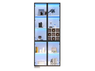 Vitrine coloris blanc 5 étagère(s) <strong>DESMIU</strong> <strong></strong> - 80 cmx200 cm