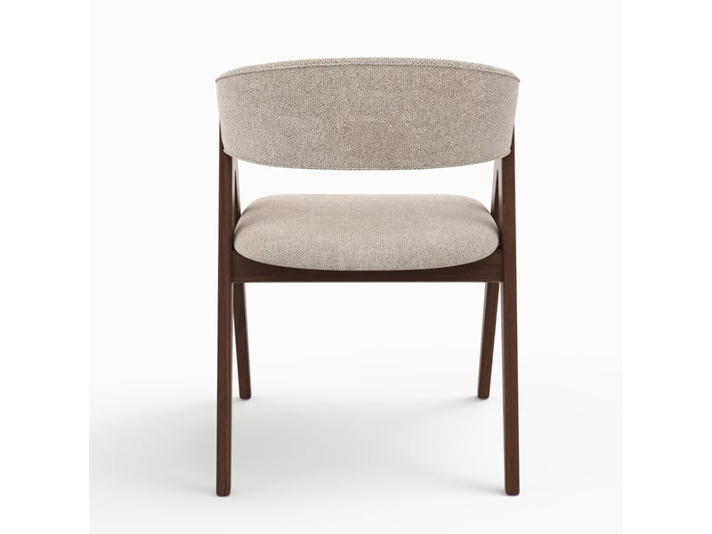  Chaise en bois foncé et tissu beige foncé-isis Isis - Conforama C