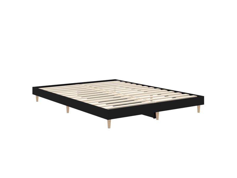  Lit double- lit adulte -  cadre de lit sans matelas noir 140x190 cm bois d'ingénierie  - Conforama D