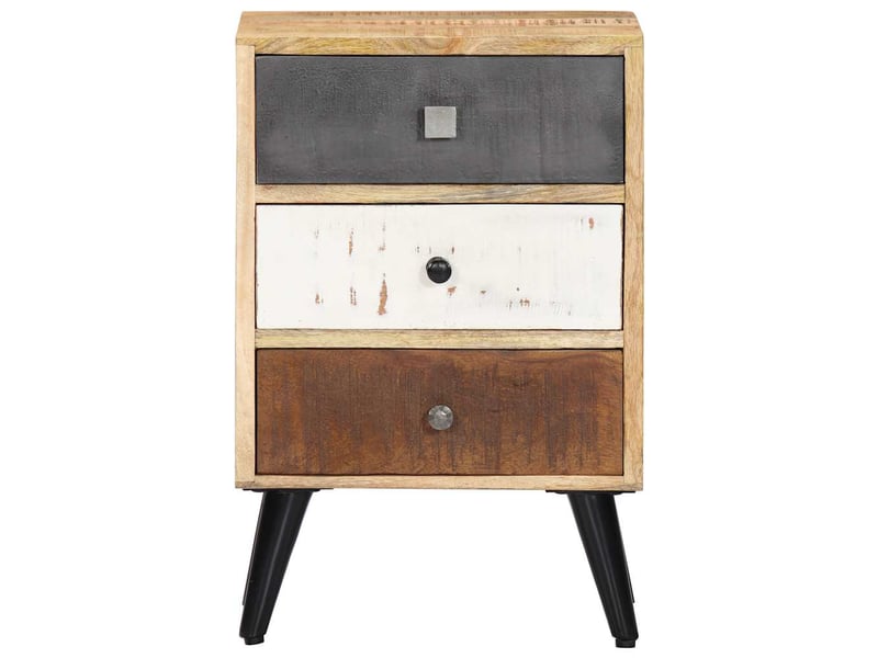 Table de chevet - cabinet de chevet - table de nuit 40 x 30 x 60 cm bois de manguier massif - Conforama A