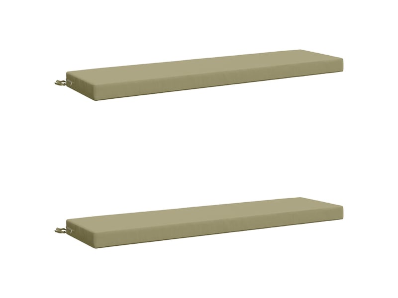 Lot de 2 coussins de banc, coussins d'assise soest 100 % polyester vert clair cf57562 - Conforama A