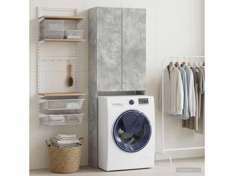 Armoire de toilette, meuble de toilette delft gris béton 66x25.5x190 cm - Conforama B