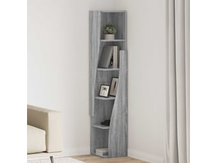 Meuble d'angle, meuble de rangement salon 27,5x27x140cm bois d'ingénierie gris sonoma