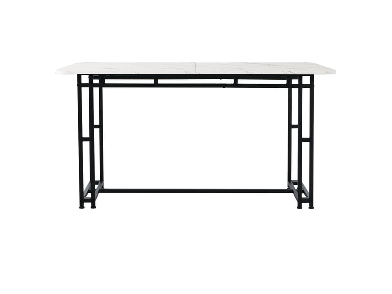  Table à manger rectangulaire moderne 120 x 70 cm, style luxueux, pieds en métal noir  - Conforama A