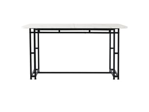 Table à manger rectangulaire moderne 120 x 70 cm, style luxueux, pieds en métal noir