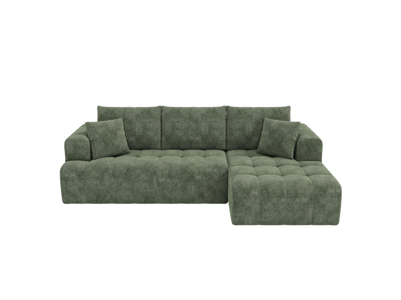 Canapé d'angle moderne ,3 places,sans structure, en chenille ,244x136x79cm,vert - Conforama A