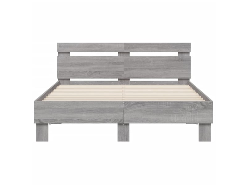  Lit double- lit adulte -  cadre de lit sans matelas sonoma gris 135x190 cm  - Conforama D