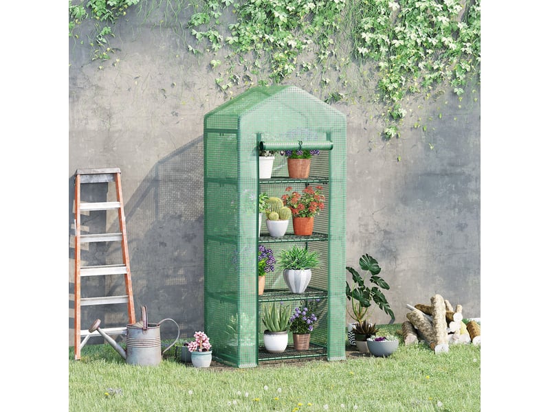  Serre de jardin 70x50x160 cm 4 niveaux métal vert foncé  - Conforama B
