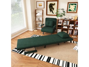 Fauteuil convertible   Tissu vert