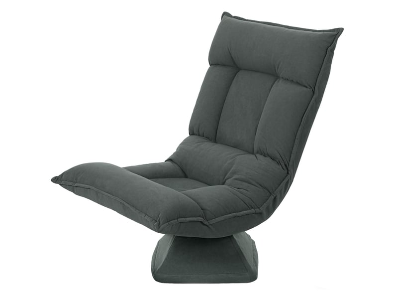 Fauteuil de sol pivotant 360° inclinable à 5 positions en polyester gris foncé - Conforama A