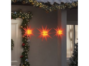 Lumières de noël avec led 3 pcs pliable rouge