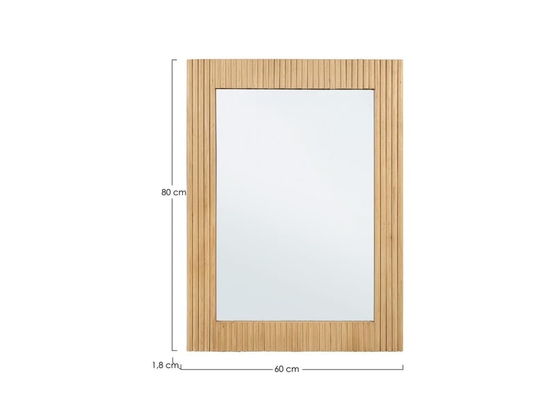  Miroir rectangulaire 60x80 avec cadre en bois naturel charley yes  - Conforama C