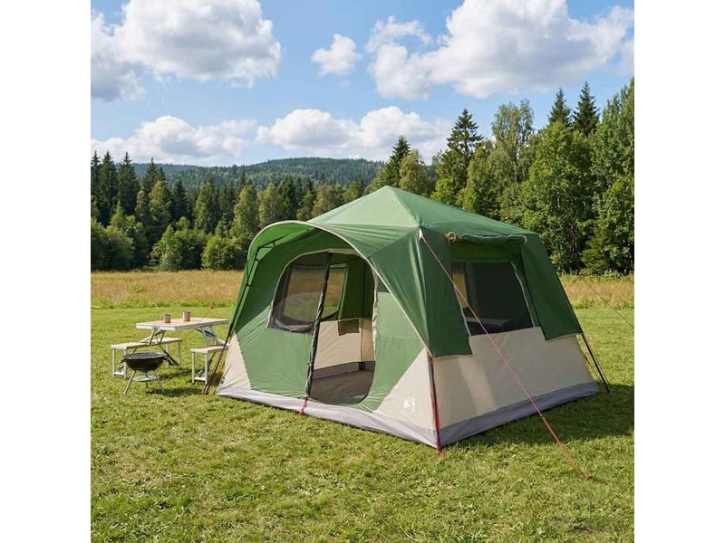 Tente instantanée, tente de camping 8 personne vert polyester et acier - Conforama B