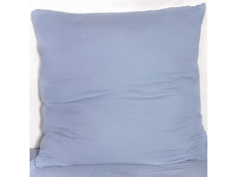  Parure housse de couette 260x240cm + 2 taies 100% gaze de coton lavée bleu givré - valma VALMA - Conforama D